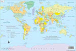 World Educ. Set Lamin. Map 33cmx23cm 1 with Names 1 No Names