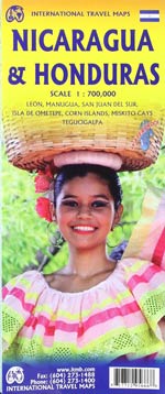 Honduras and Nicaragua Travel Reference Map