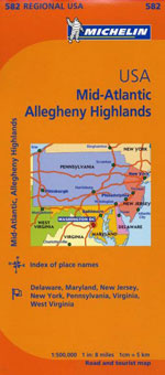 Carte #582 Mid-Atlantic, Allegheny Highlands