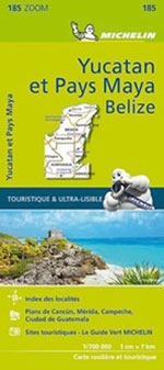Carte Yucatan et Pays Maya Belize