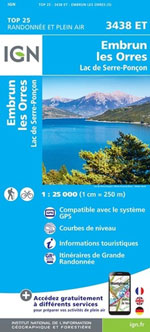 Ign Top 25 #3438et Embrun, les Orres, Lac de Serre-Poncon
