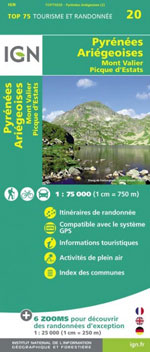 Ign Top 75 Pyrénées Ariégeoises, Mont Valier, Estats