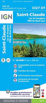 Ign Top 25 #3327 Ot St-Claude, Lac de Vouglans, Haut-Jura