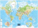Carte Monde en relief / Physical World Map 94 cm x 68,5 cm