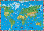 Sous-Main Carte du Monde Illustrée Pour Enfants