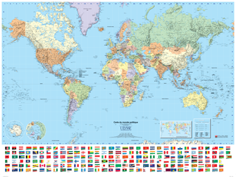 Carte Du Monde Politique Plastifiee