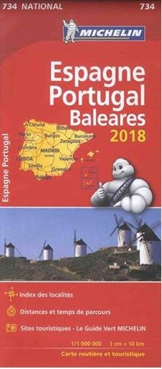 Carte #734 Espagne, Portugal & Baléares 2018