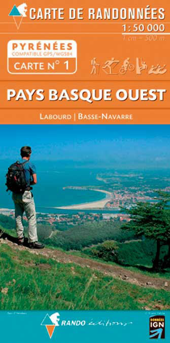 Carte Pyrénées #01 Pays Basque Ouest, Labourd