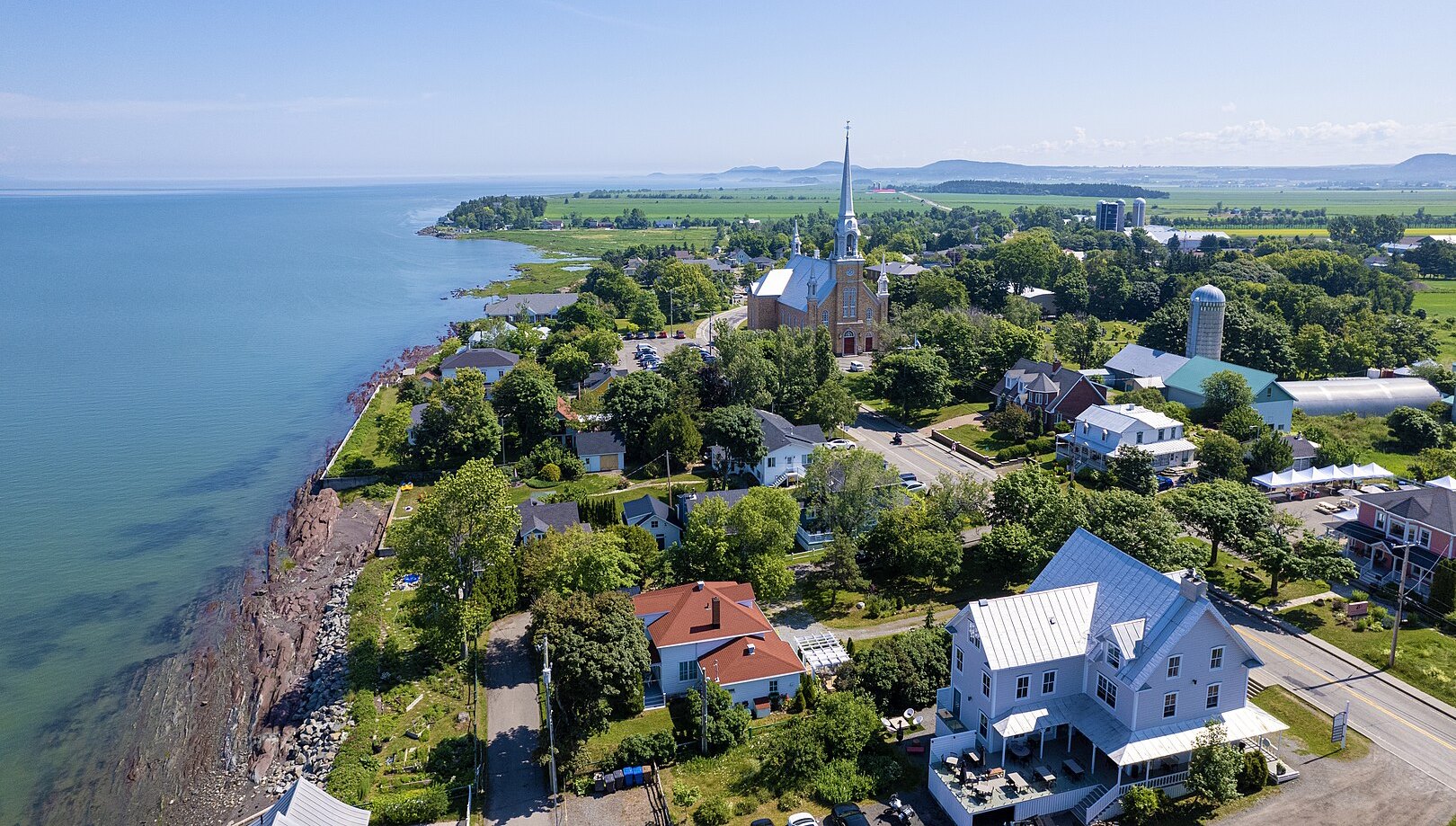 Vue aérienne de Kamouraska. Par Gabriel Picard — Travail personnel, CC BY-SA 4.0