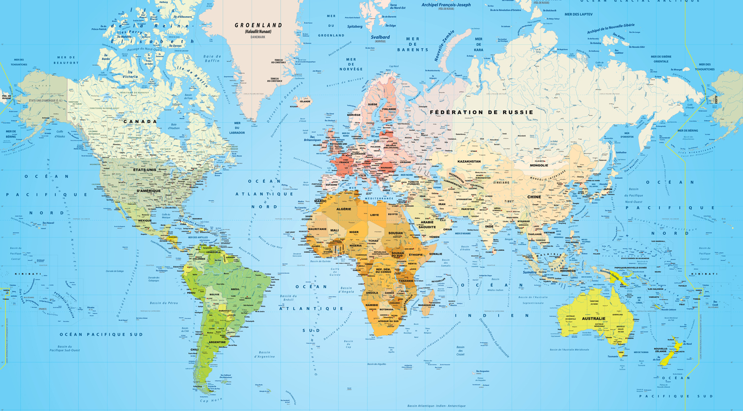 Version simplifiée de la carte du monde Ulysse