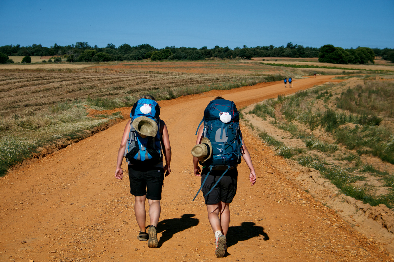 Des pèlerins sur le chemin de Compostelle.  © iStock / Cheng NV