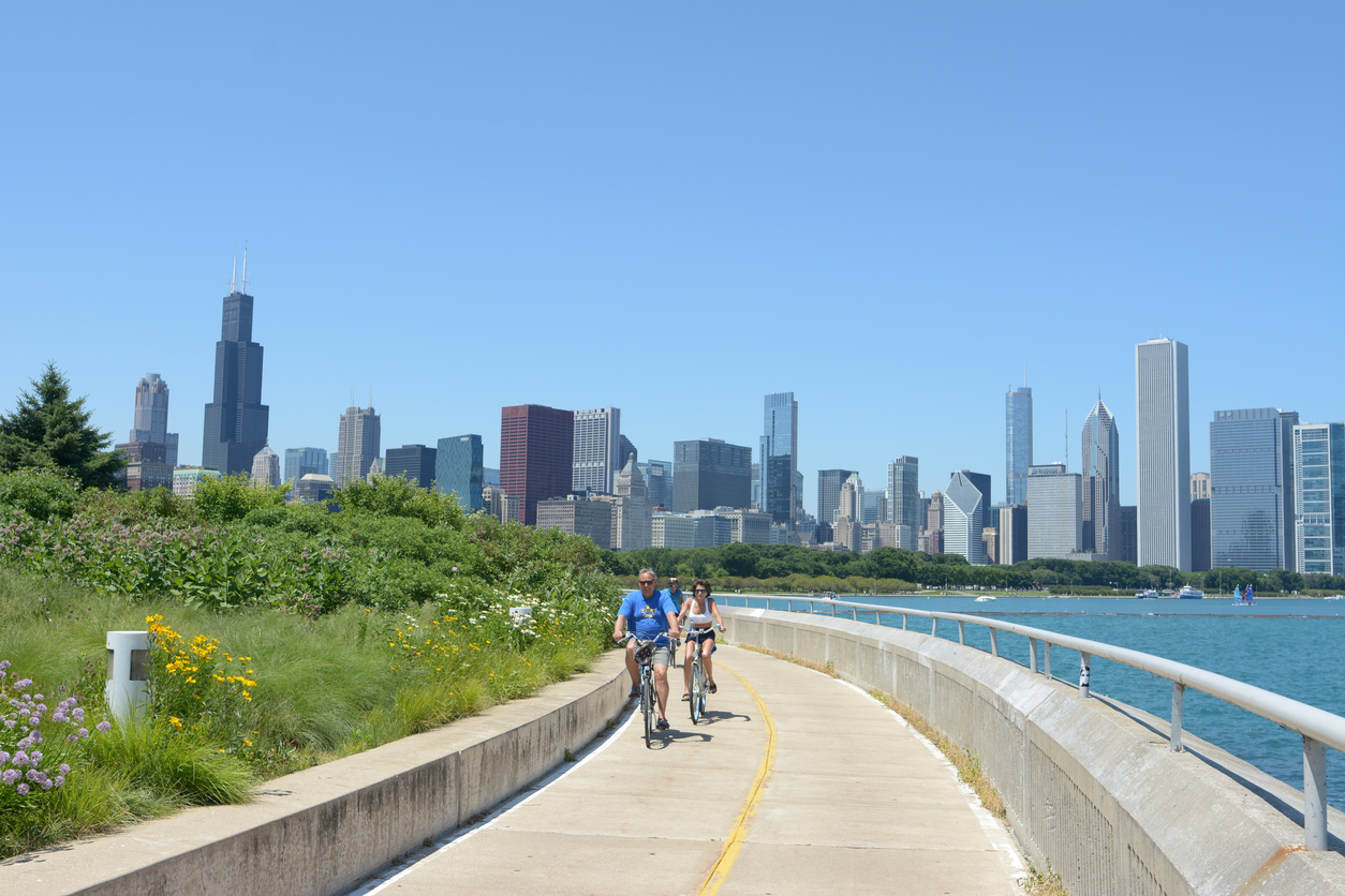 Le Lakefront Trail à vélo