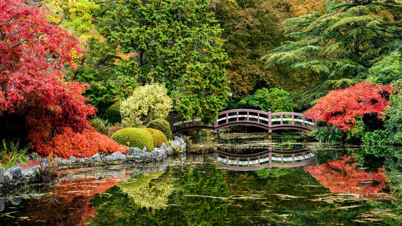  Le jardin japonais de la Royal Road University, Victoria, Île de Vancouver, Colombie Britannique © iStock / Dave Hutchison