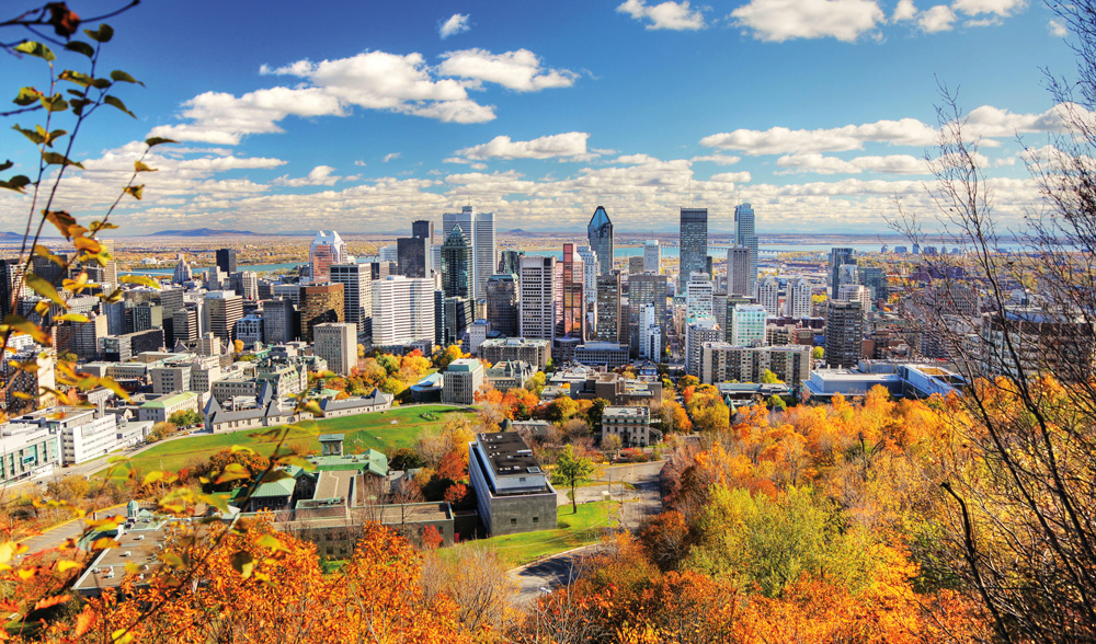 Vue du centre-ville de Montréal depuis le mont Royal. | © iStockphoto.com/buzbuzzer