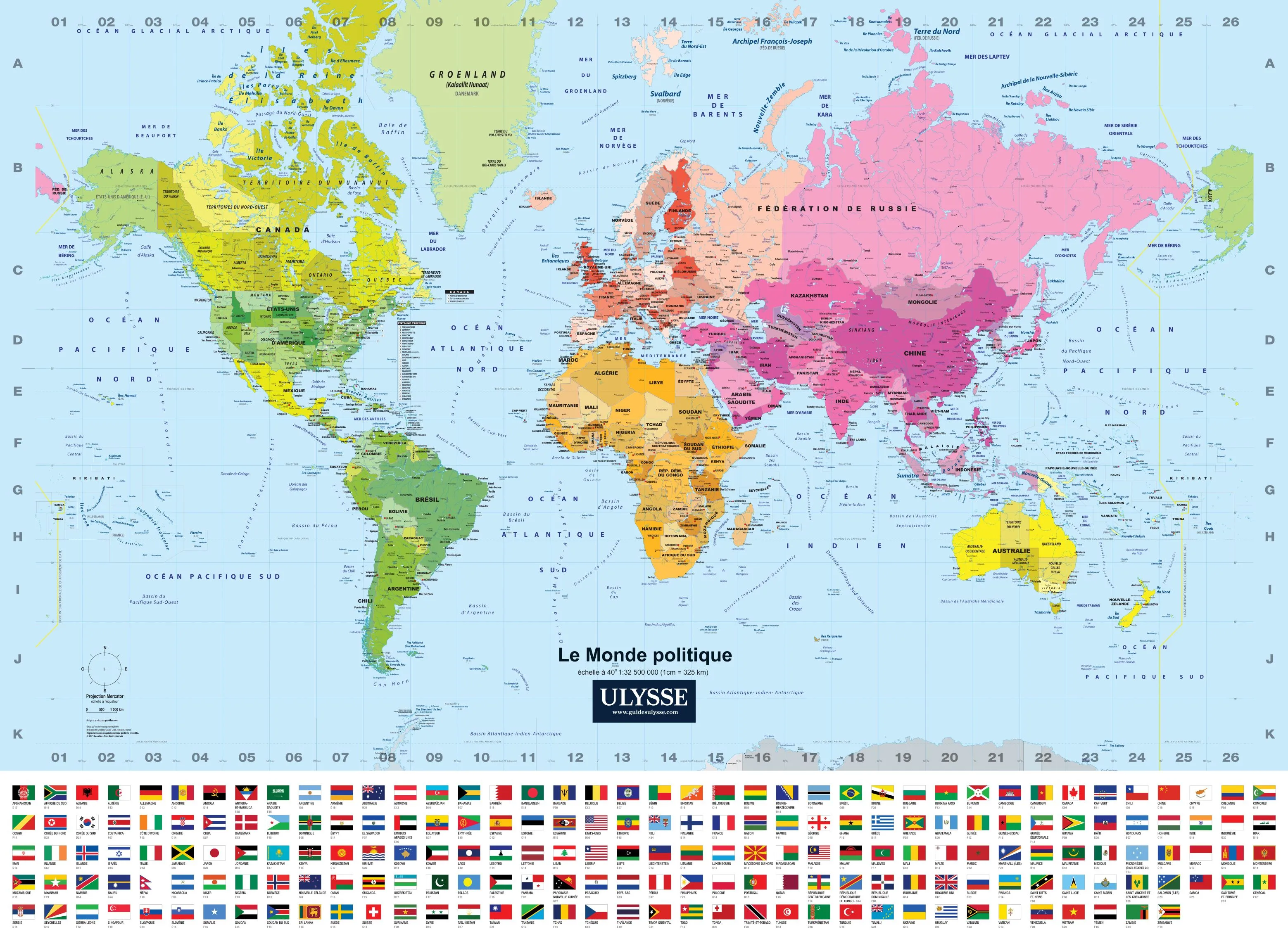 Carte du Monde politique, © Guides de voyage Ulysse.