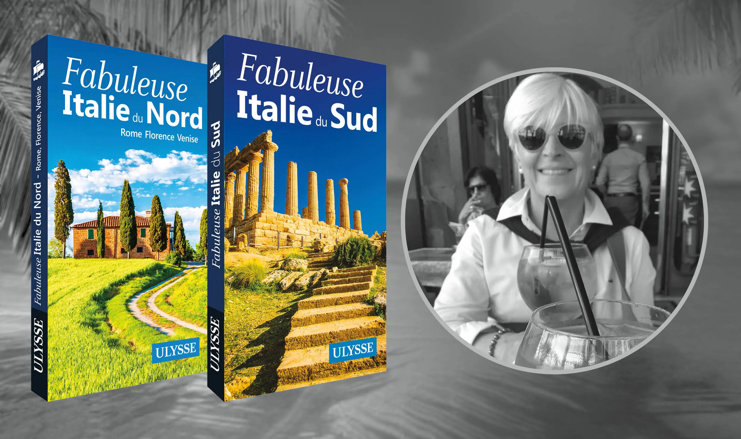 Louise Gaboury et ses guides sur l'Italie