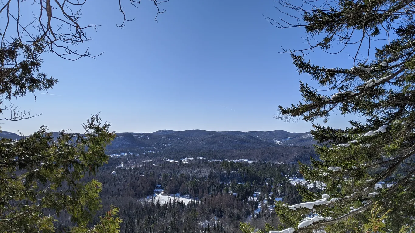 Paysage forestier hivernal panoramique de la région des Laurentides à Val-David au Québec © iStock / Pierre-Olivier Valiquette