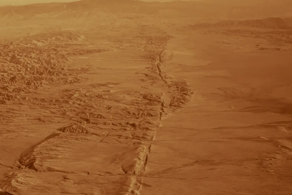 Vue aérienne de la faille de San Andreas- photo © iStock-Kim Vermaat