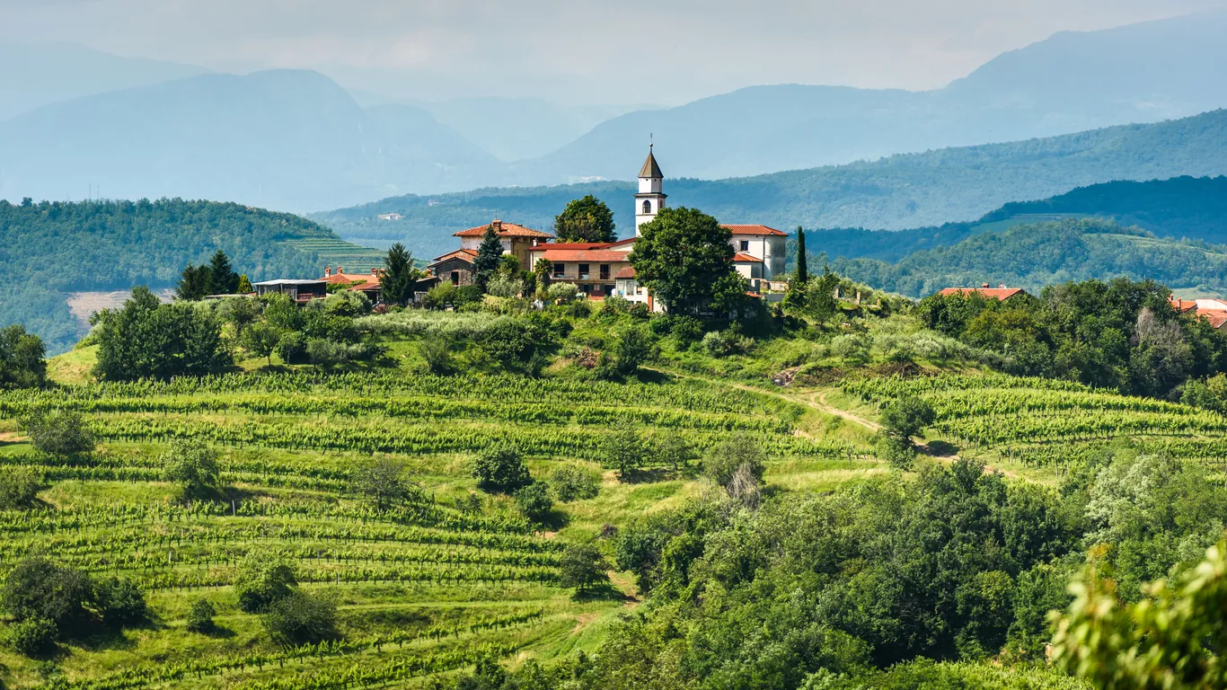 Vue panoramique sur le village de Brda et ses environs (Slovénie) - Photo © iStock-_jure