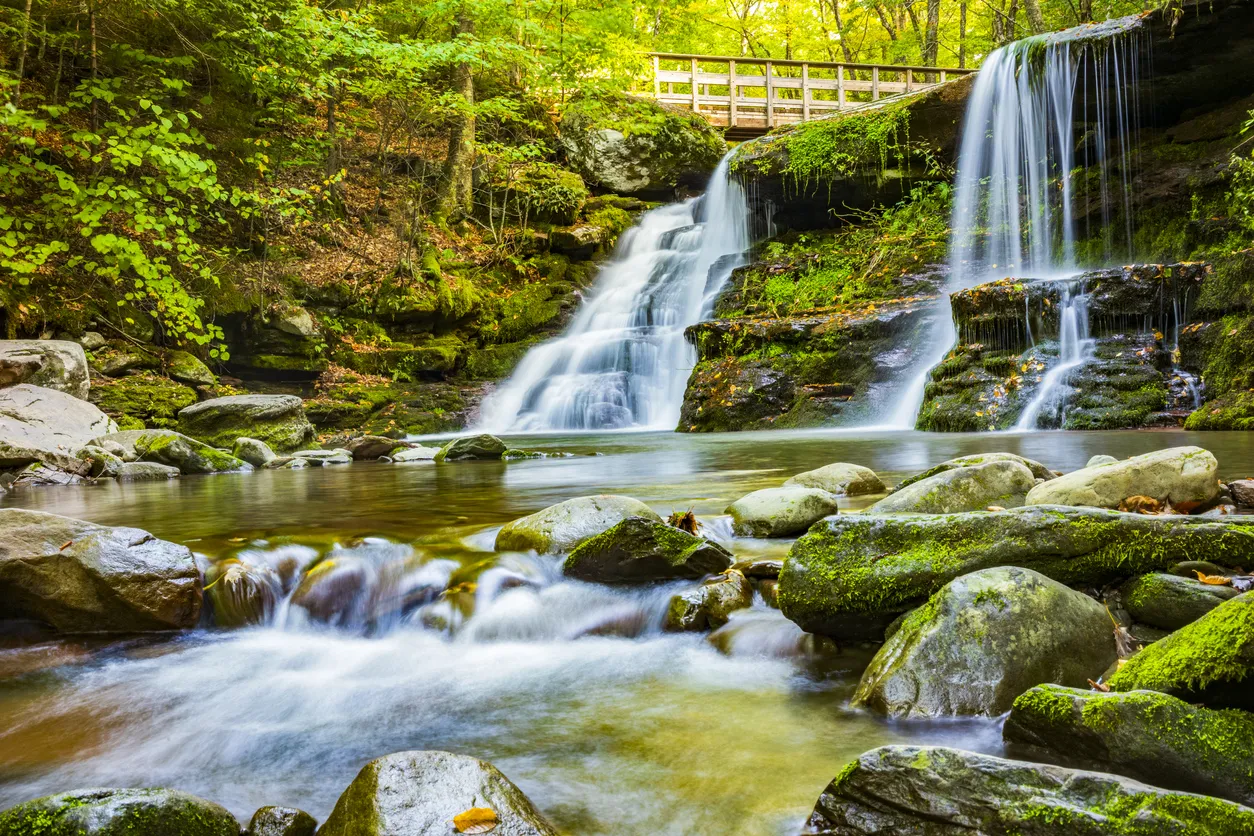 Les chutes Diamond Notch dans les Catskill, État de New-York. © iStock / Jonathan W. Cohen