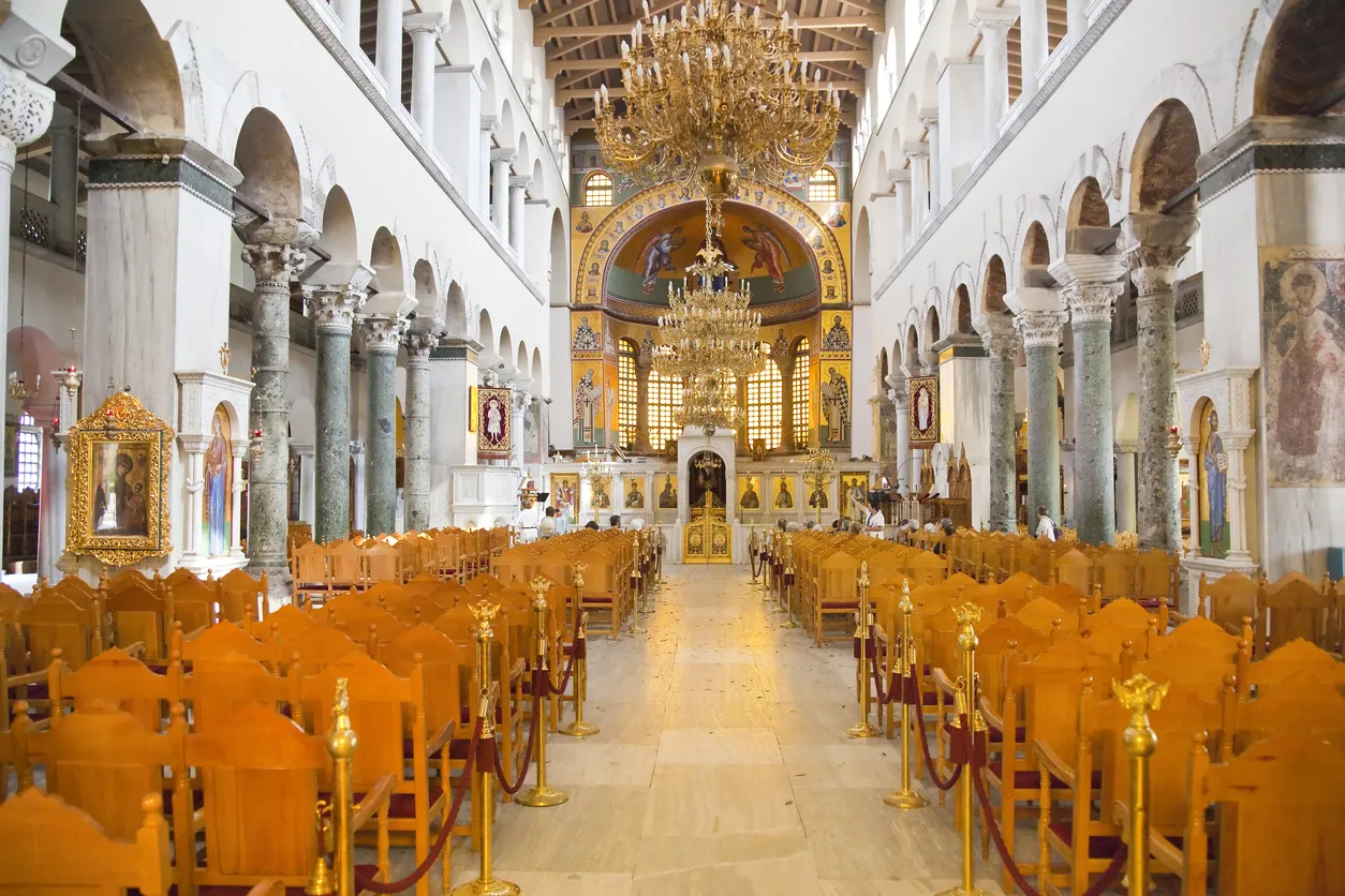 Hagios Demetrios ou l'église de Saint Démétrios de Thessalonique, à Thessalonique, Grèce. © iStock / Remus Kotsell